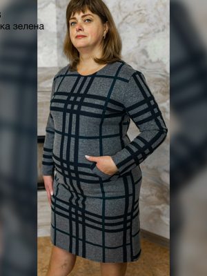 Сукня в клітинку зелена полоска