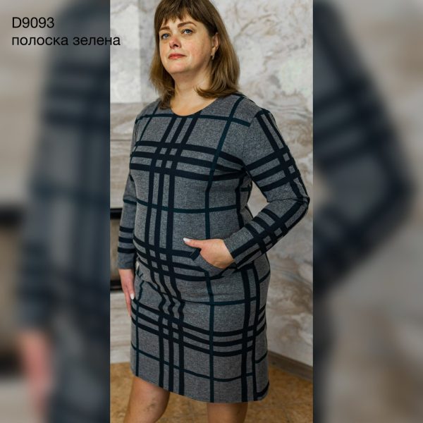Сукня в клітинку зелена полоска