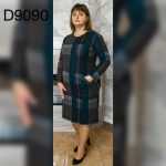 Сукня в клітинку темно зелена полоска